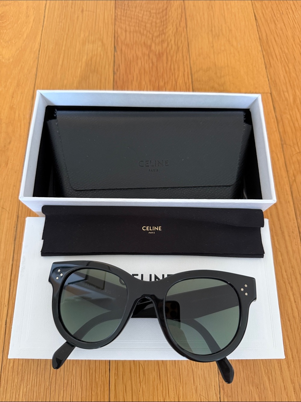 Céline black sunglasses with box & case
